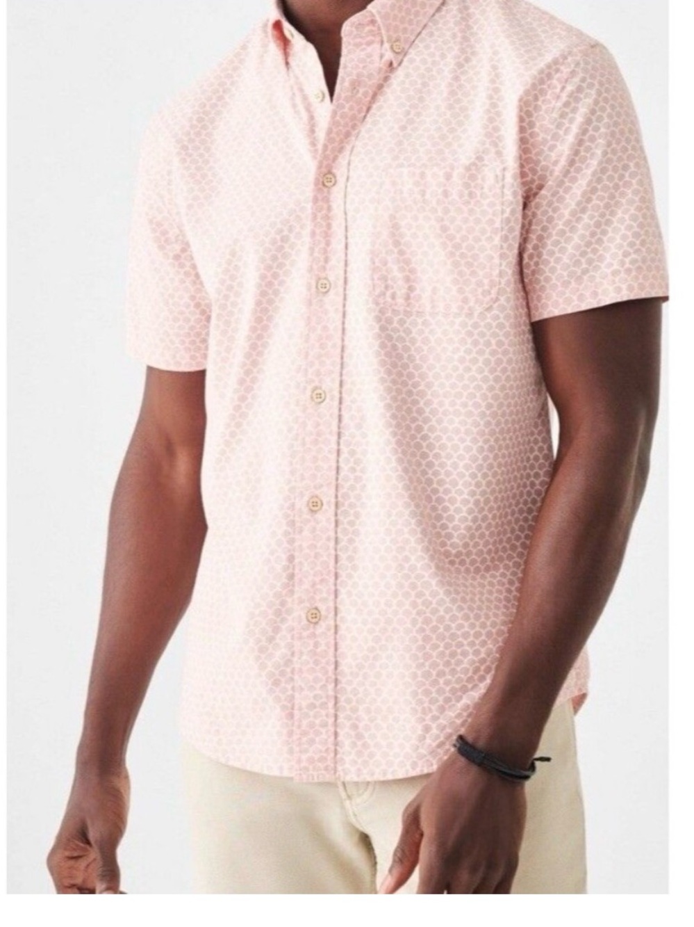 Faherty Rose Fishcale Short-Sleeve Stretch Playa Shirt - XL